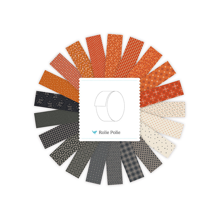 Pumpkin and Licorice Rolie Polie (40 pieces) by Lori Holt for Riley Blake Designs (RP-18780-40)