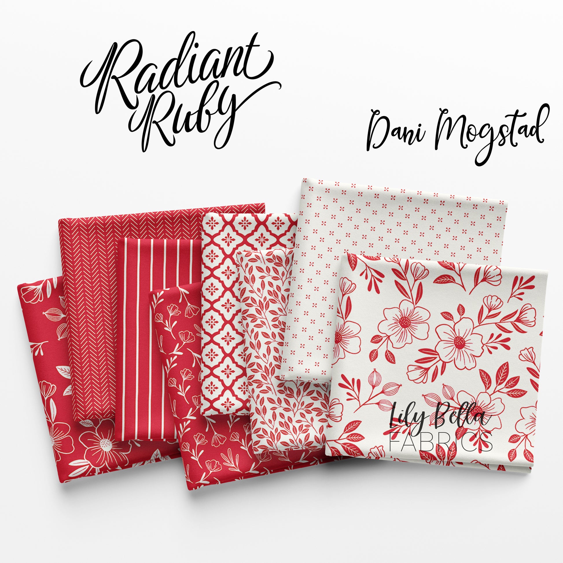 Radiant Ruby Fabric Collection by Dani Mogstad for Riley Blake Designs at Lily Bella Fabrics