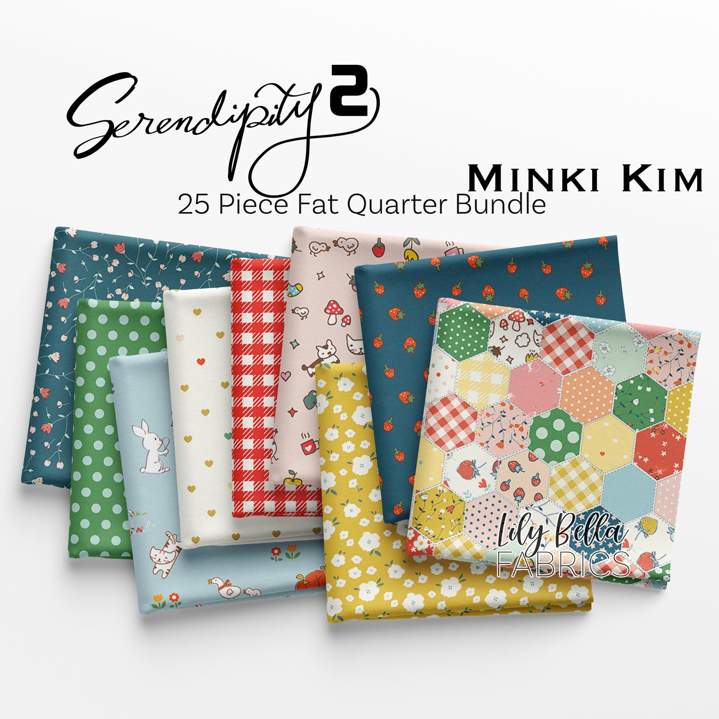 Serendipity 2 Fat Quarter Bundle (25 pieces) by Minki Kim for Riley Blake Designs (FQ-17300-25)