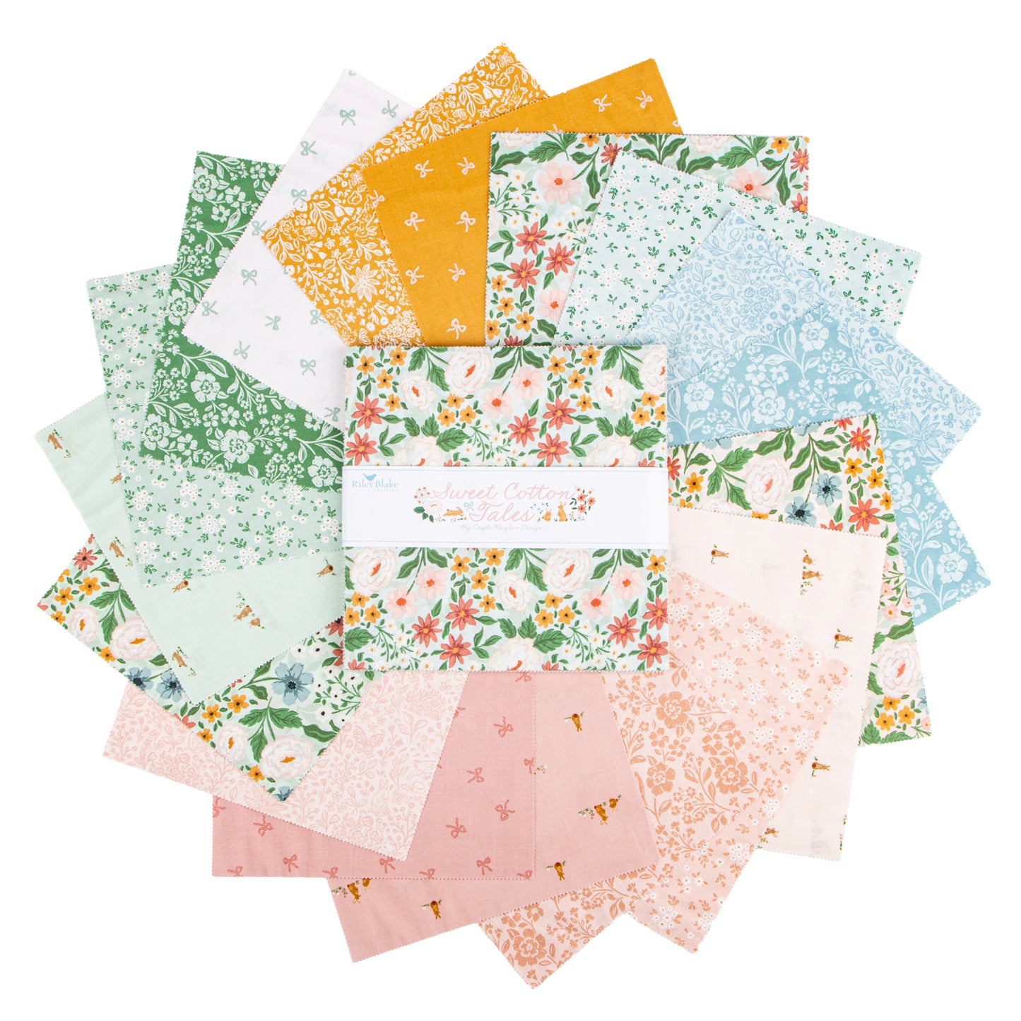 Sweet Cotton Tales 10 Inch Stacker (42 pieces) by Cayla Naylor Design for Riley Blake Designs (10-17310-42)