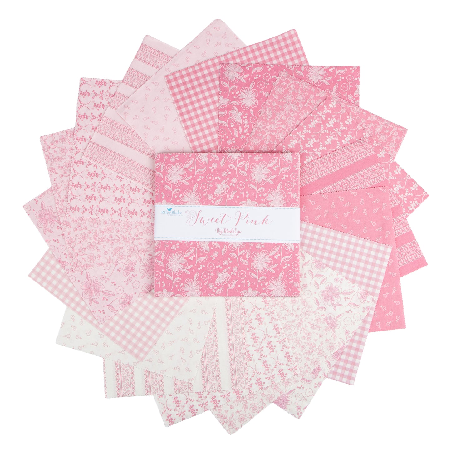 Sweet Pink 10 Inch Stacker (42 pieces) by My Mind's Eye for Riley Blake Designs (10-17410-42)