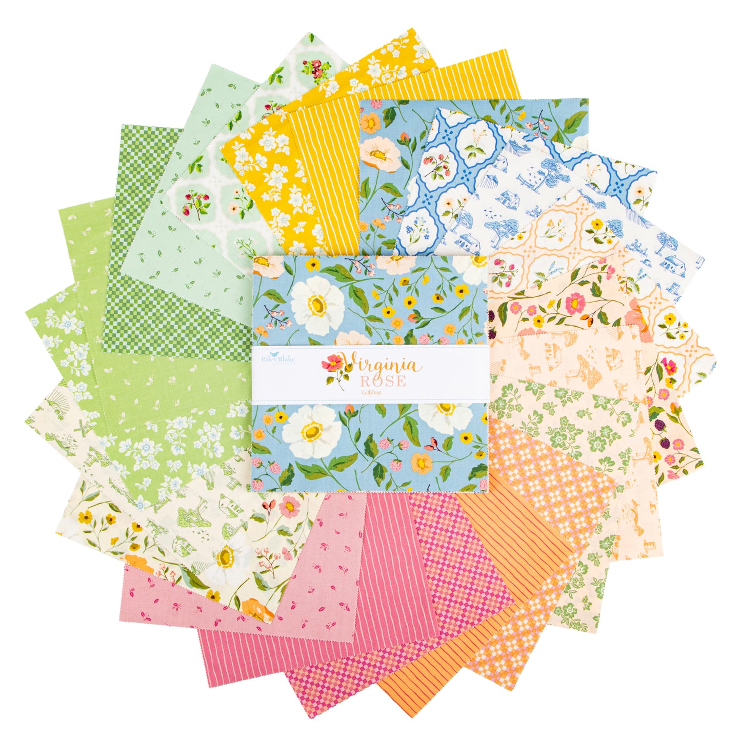 Virginia Rose 10 Inch Stacker (42 pieces) by Katherine Lenius for Riley Blake Designs (10-17320-42)