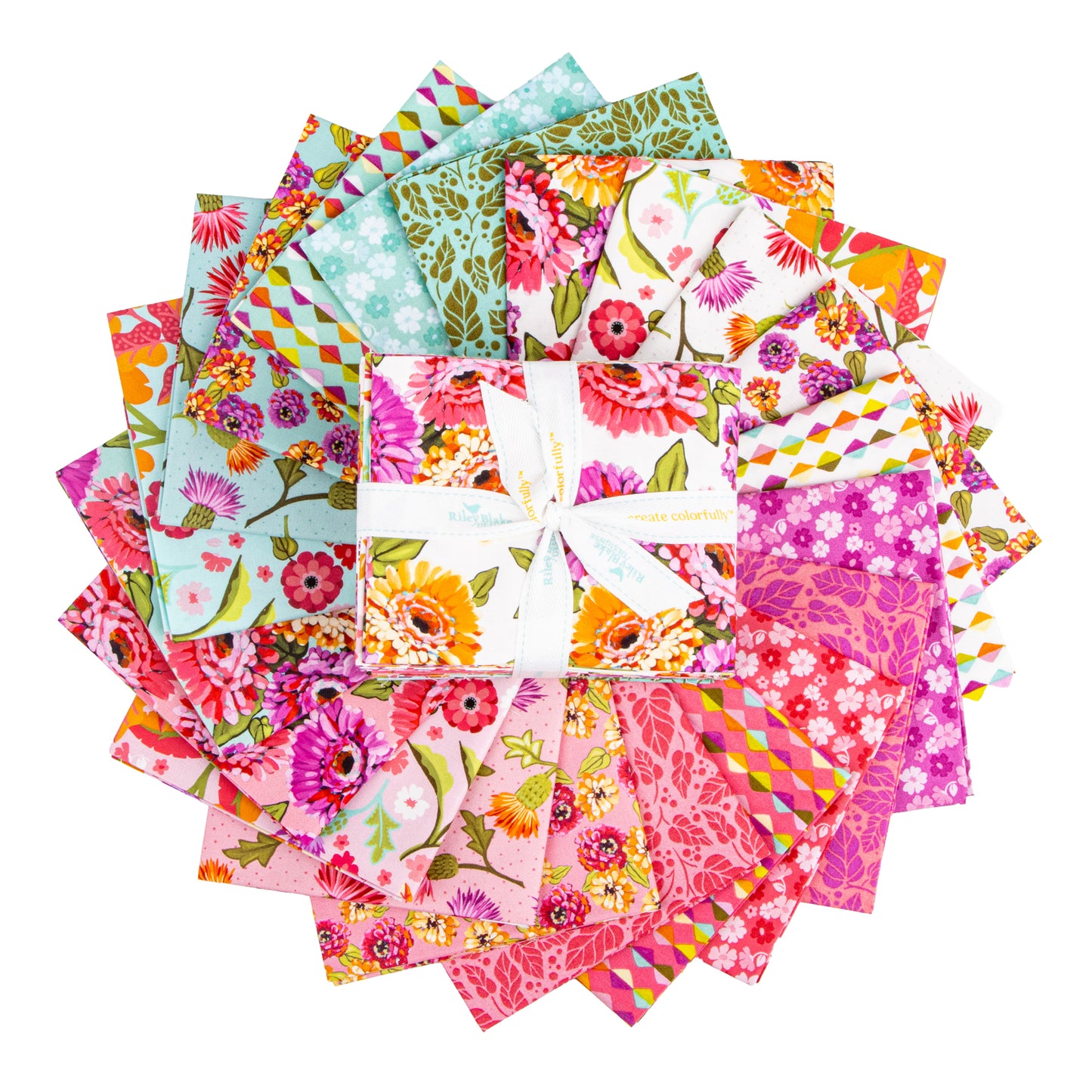 Zinnias Fat Quarter Bundle (21 pieces) by Lila Tueller for Riley Blake Designs (FQ-16690-21)