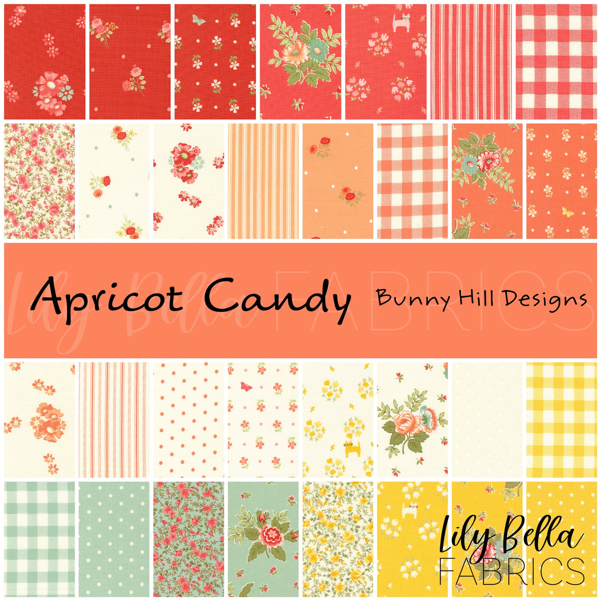 Apricot Candy Fabric Collection by Bunny Hill Designs for Moda at Lily Bella Fabrics
