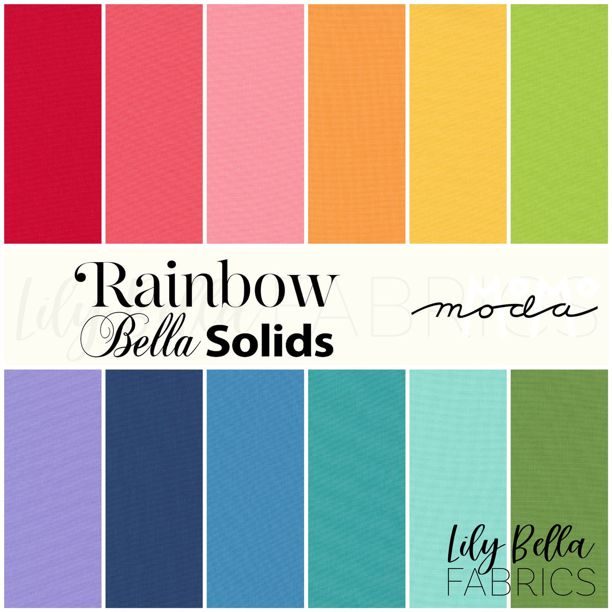 Rainbow Bella Solids Fabric Collection by Moda at Lily Bella Fabrics