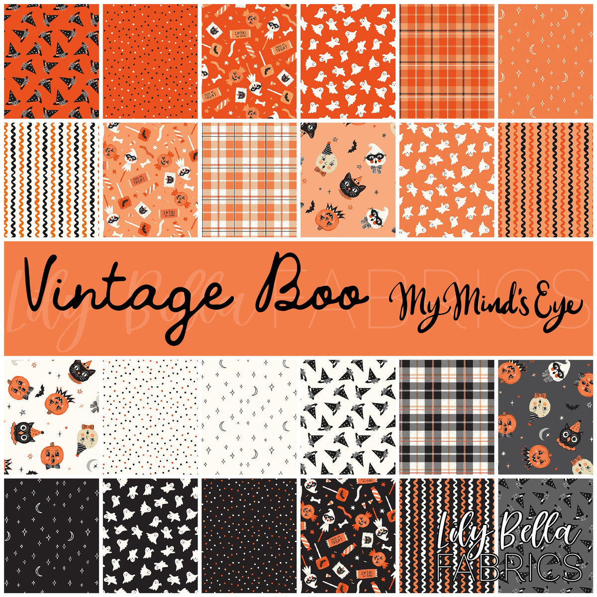 Vintage Boo Fabric Collection by My Mind's Eye for Riley Blake Designs at Lily Bella Fabrics