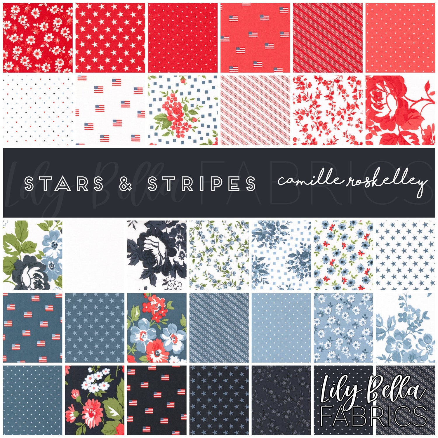 Stars and Stripes Fabric Collection by Camille Roskelley for Moda at Lily Bella Fabrics
