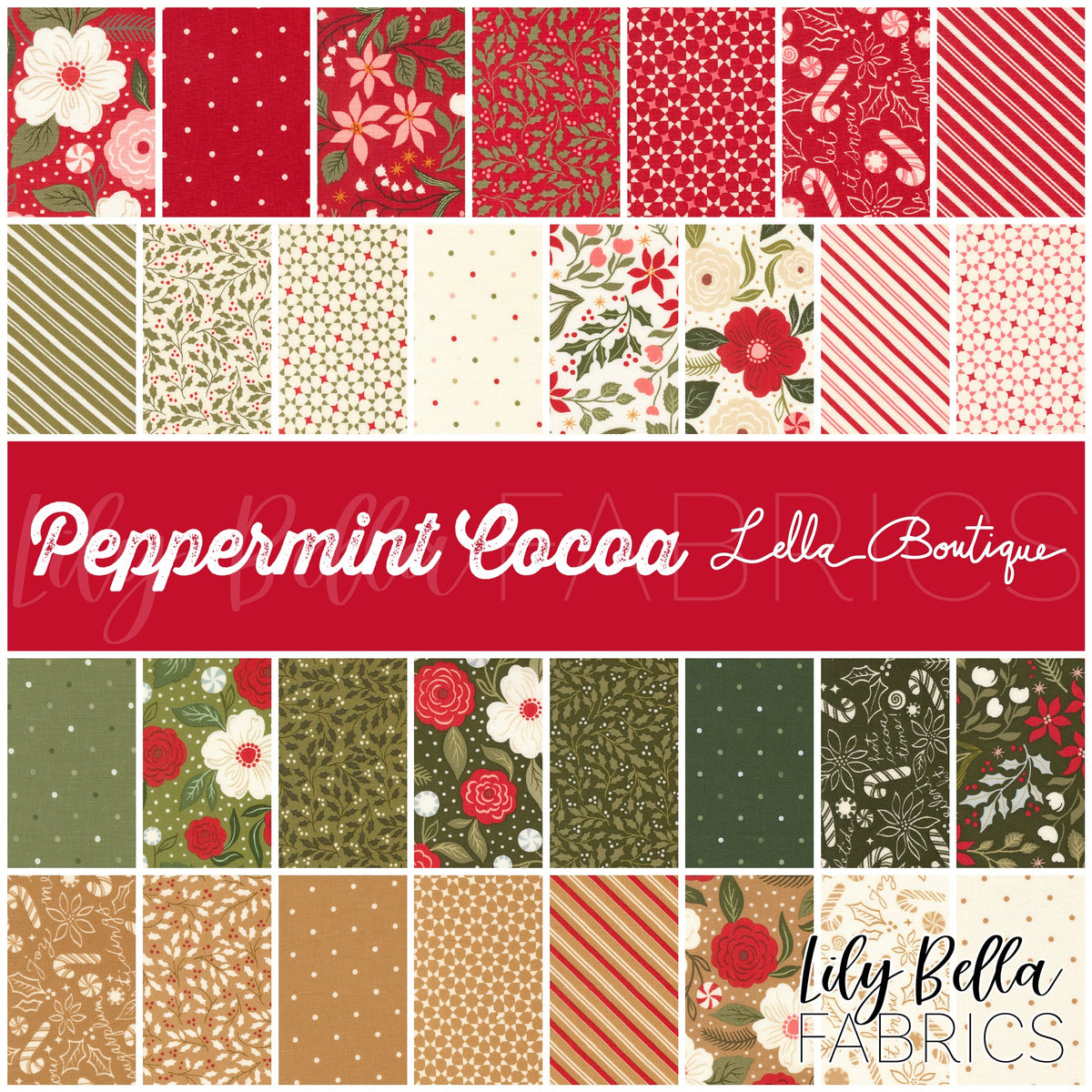 Peppermint Cocoa Fabric Collection by Lella Boutique for Moda at Lily Bella Fabrics