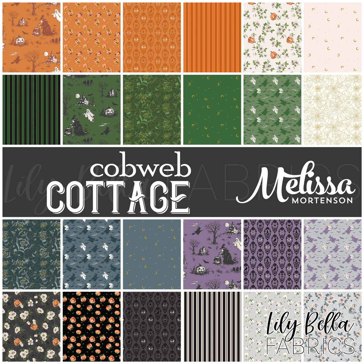 Cobweb Cottage Fabric Collection by Melissa Mortenson for Riley Blake Designs at Lily Bella Fabrics