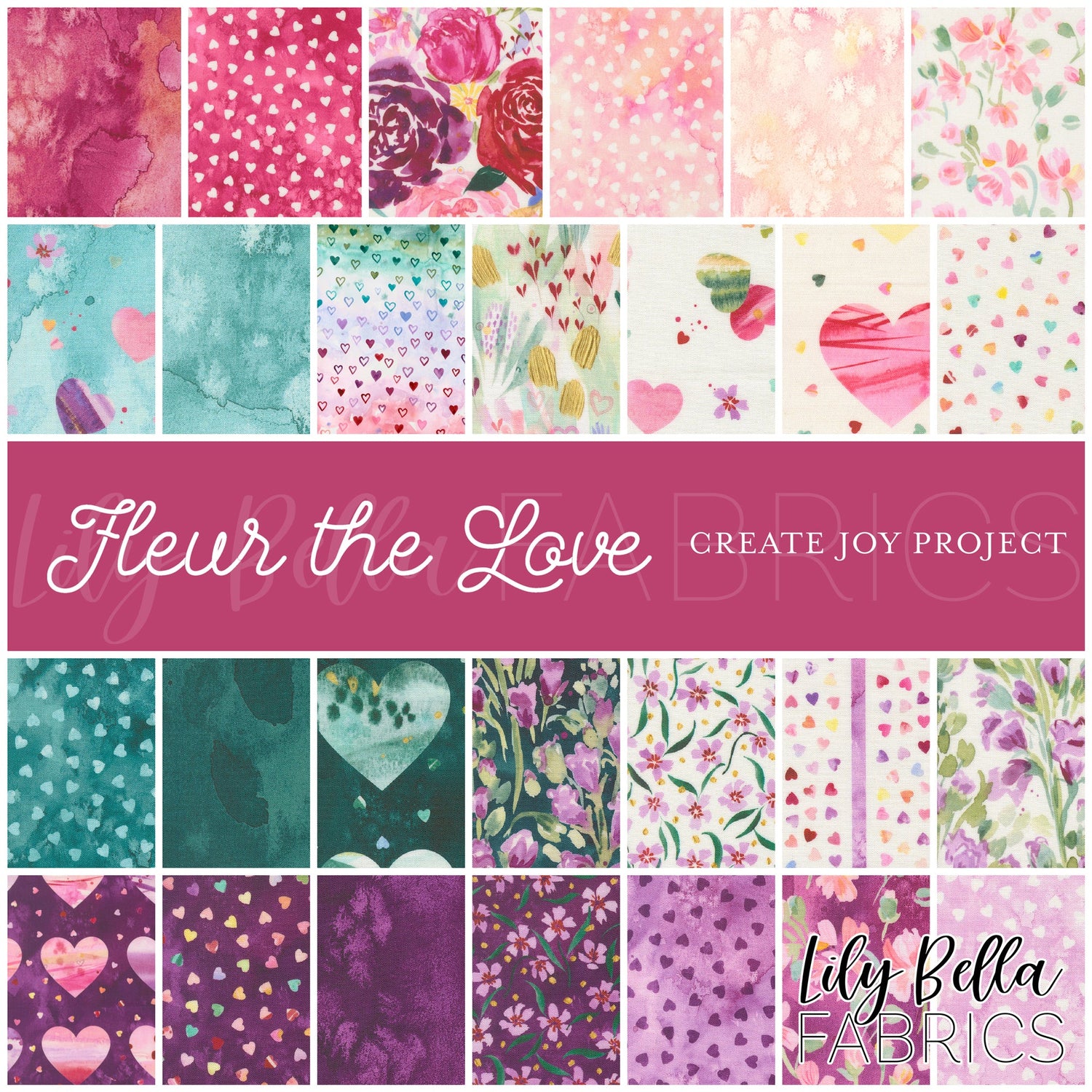 Fleur the Love Fabric Collection by Create Joy Project for Moda at Lily Bella Fabrics
