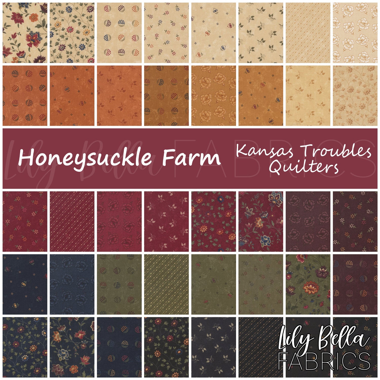 Honeysuckle Farm Fabric Collection by Kansas Troubles Quilters for Moda at Lily Bella Fabrics