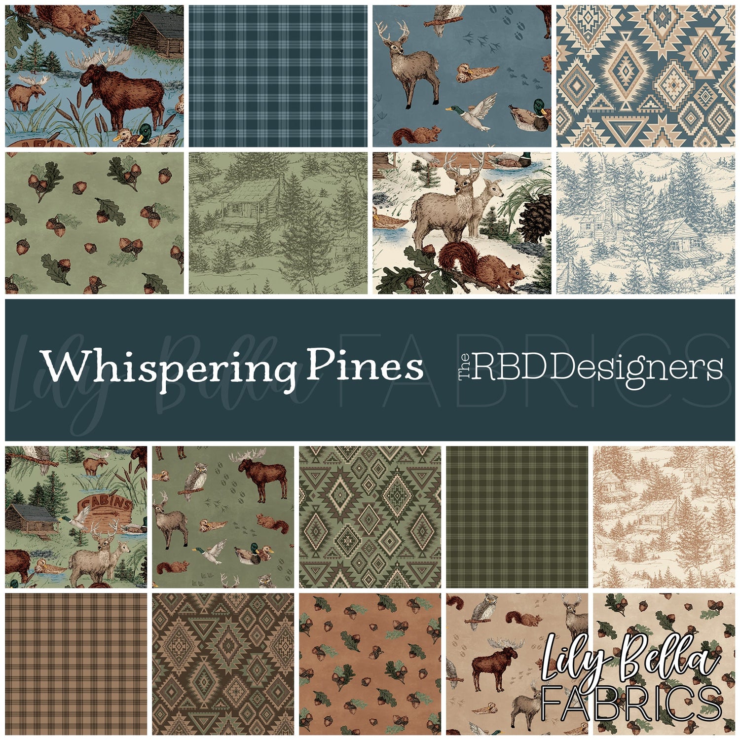 Whispering Pines Fabric Collection by The RBD Designers for Riley Blake Designs at Lily Bella Fabrics