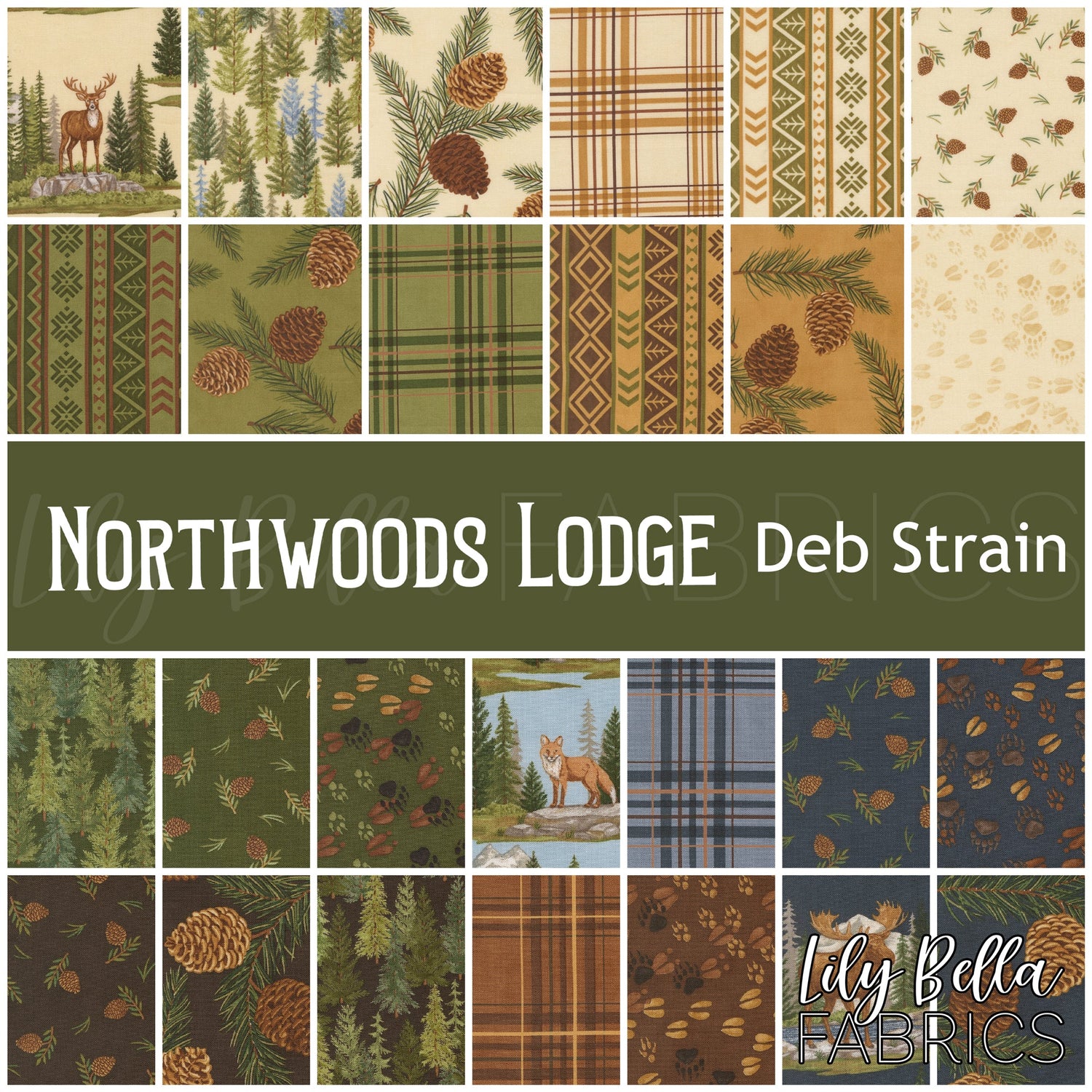 Northwoods Lodge Fabric Collection by Deb Strain for Moda at Lily Bella Fabrics