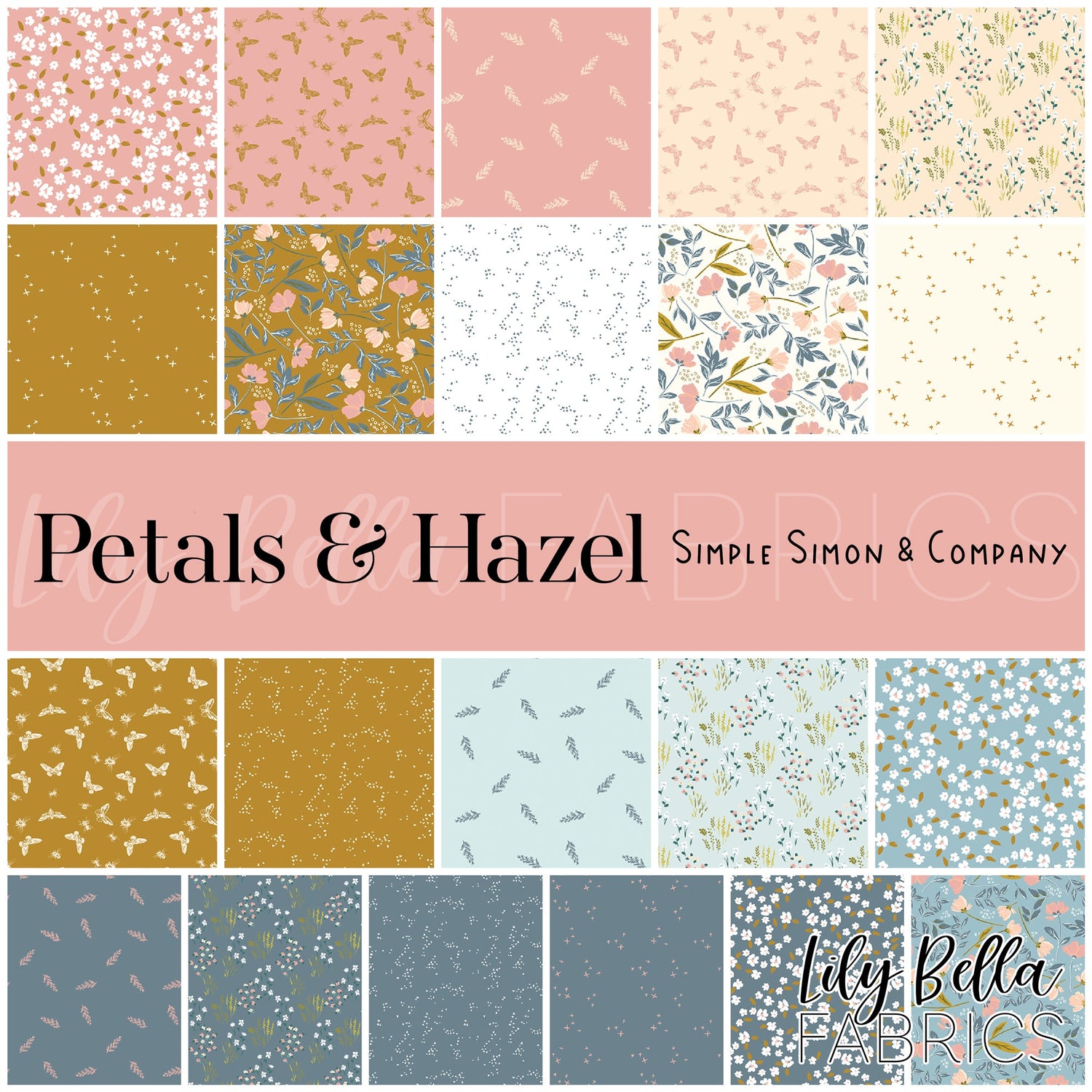 Petals and Hazel Fabric Collection by Simple Simon and Company for Riley Blake Designs at Lily Bella Fabrics