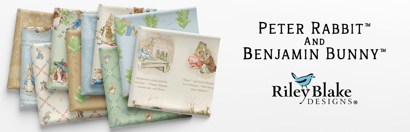 Peter Rabbit and Benjamin Bunny Fabric Collection by  for Riley Blake Designs at Lily Bella Fabrics