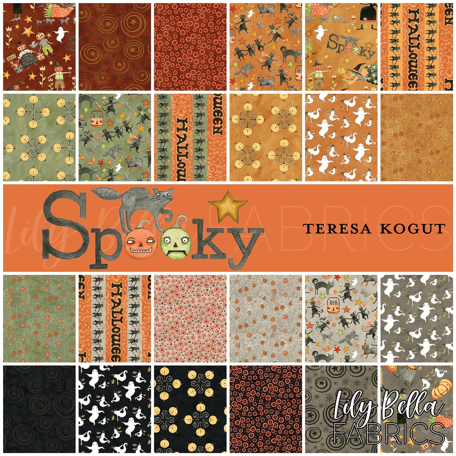 Spooky Fabric Collection by Teresa Kogut for Riley Blake Designs at Lily Bella Fabrics