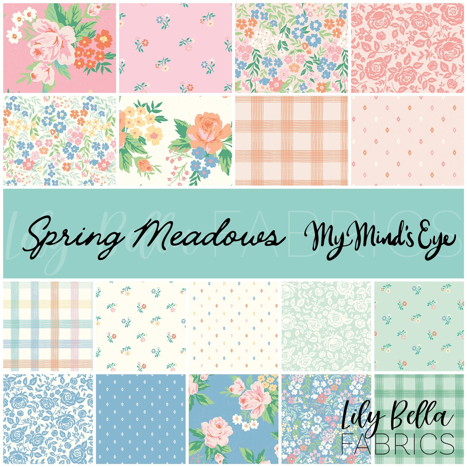 Spring Meadows Fabric Collection by My Mind's Eye for Riley Blake Designs at Lily Bella Fabrics