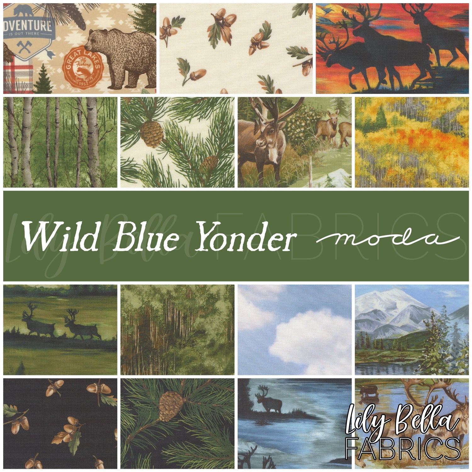 Wild Blue Yonder Fabric Collection by Moda at Lily Bella Fabrics