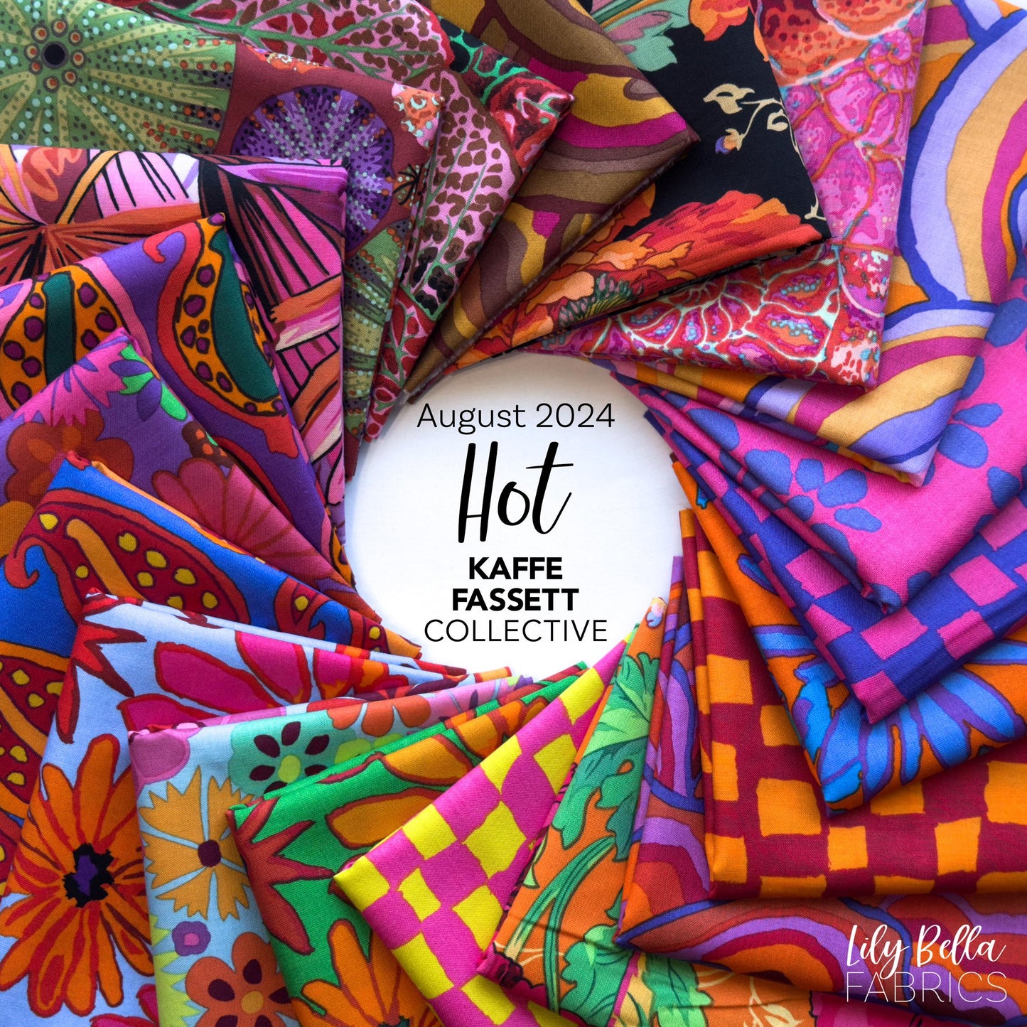 Hot - August 2024 Fat Eighth Bundle (20 pcs) by Kaffe Fassett Collective for FreeSpirit