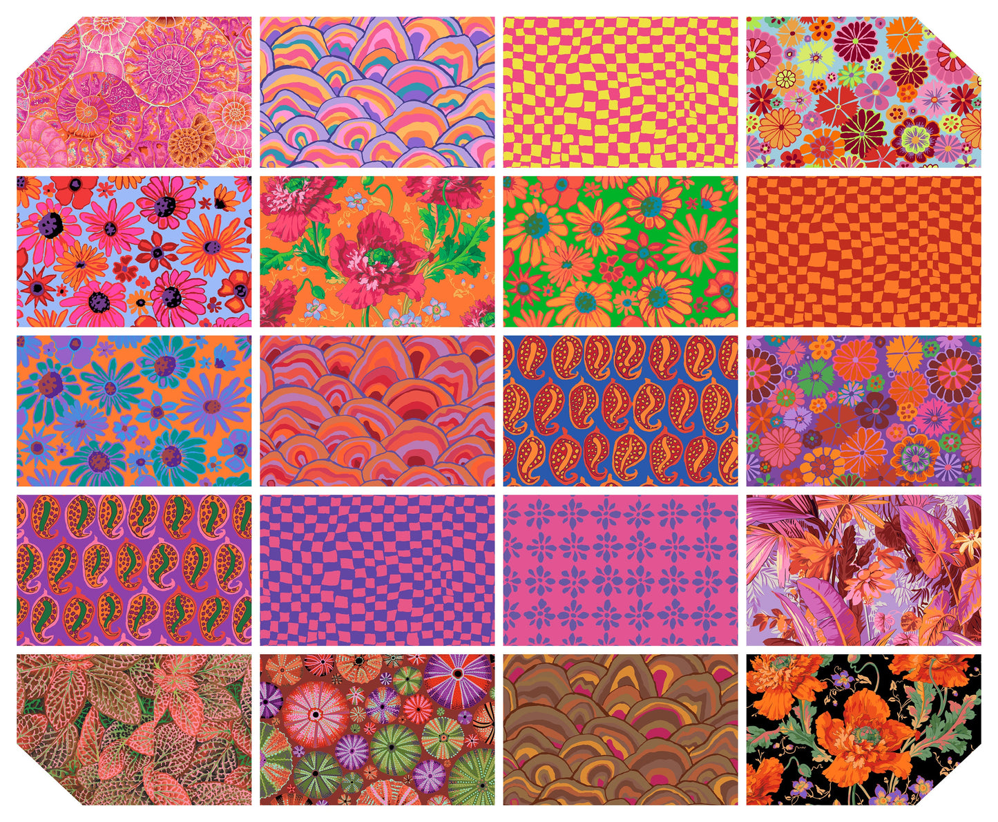 Hot - August 2024 Fat Quarter Bundle (20 pcs) by Kaffe Fassett Collective for FreeSpirit