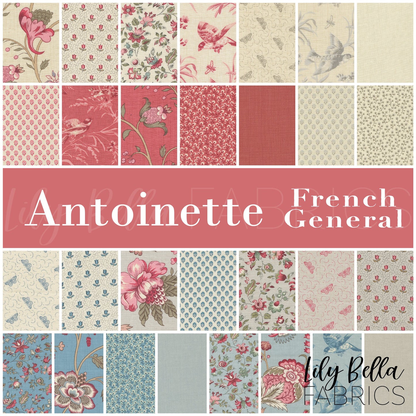 Dauphine in French Blue - 1/2 Yard - Antoinette by French General for Moda