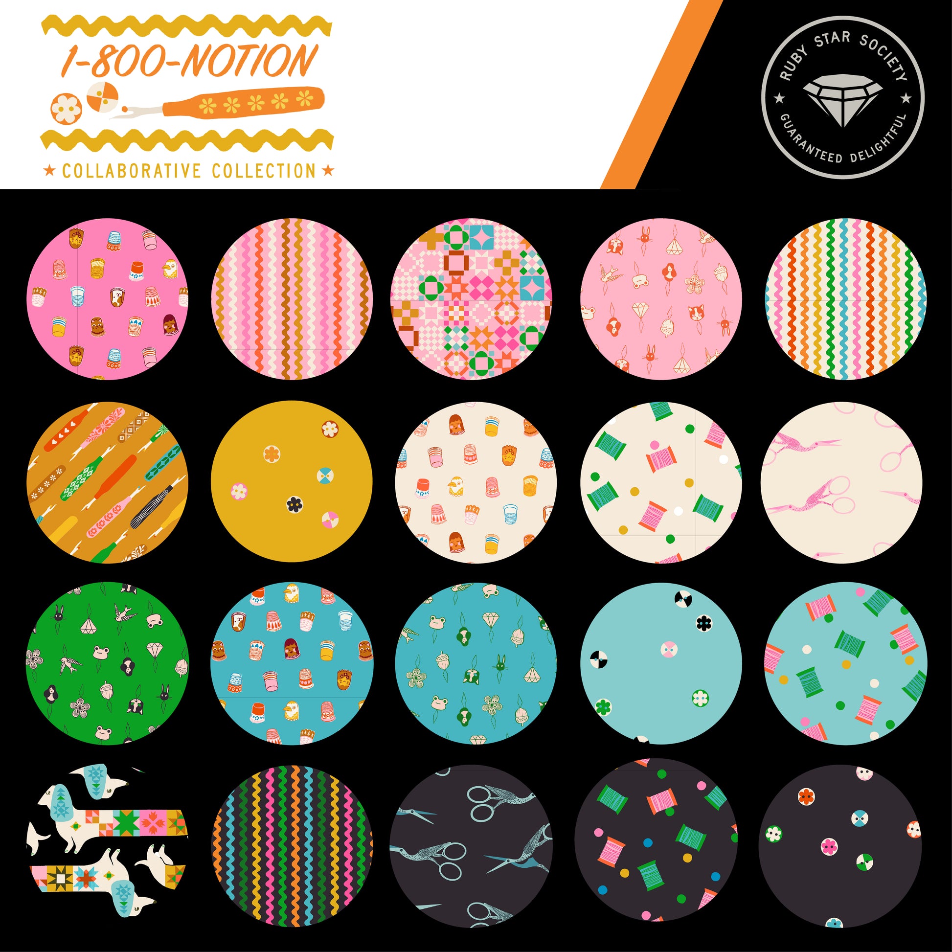 1-800-Notion Fabric Collection by Ruby Star Society Collaborative at Lily Bella Fabrics
