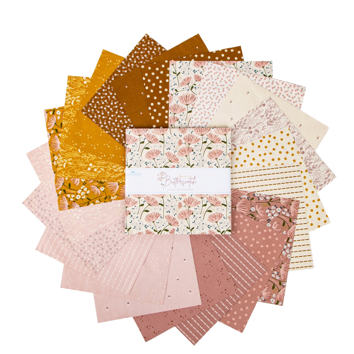 Blush 'n Butterscotch 10 Inch Stacker (42 pcs) by Simple Simon & Company for Riley Blake