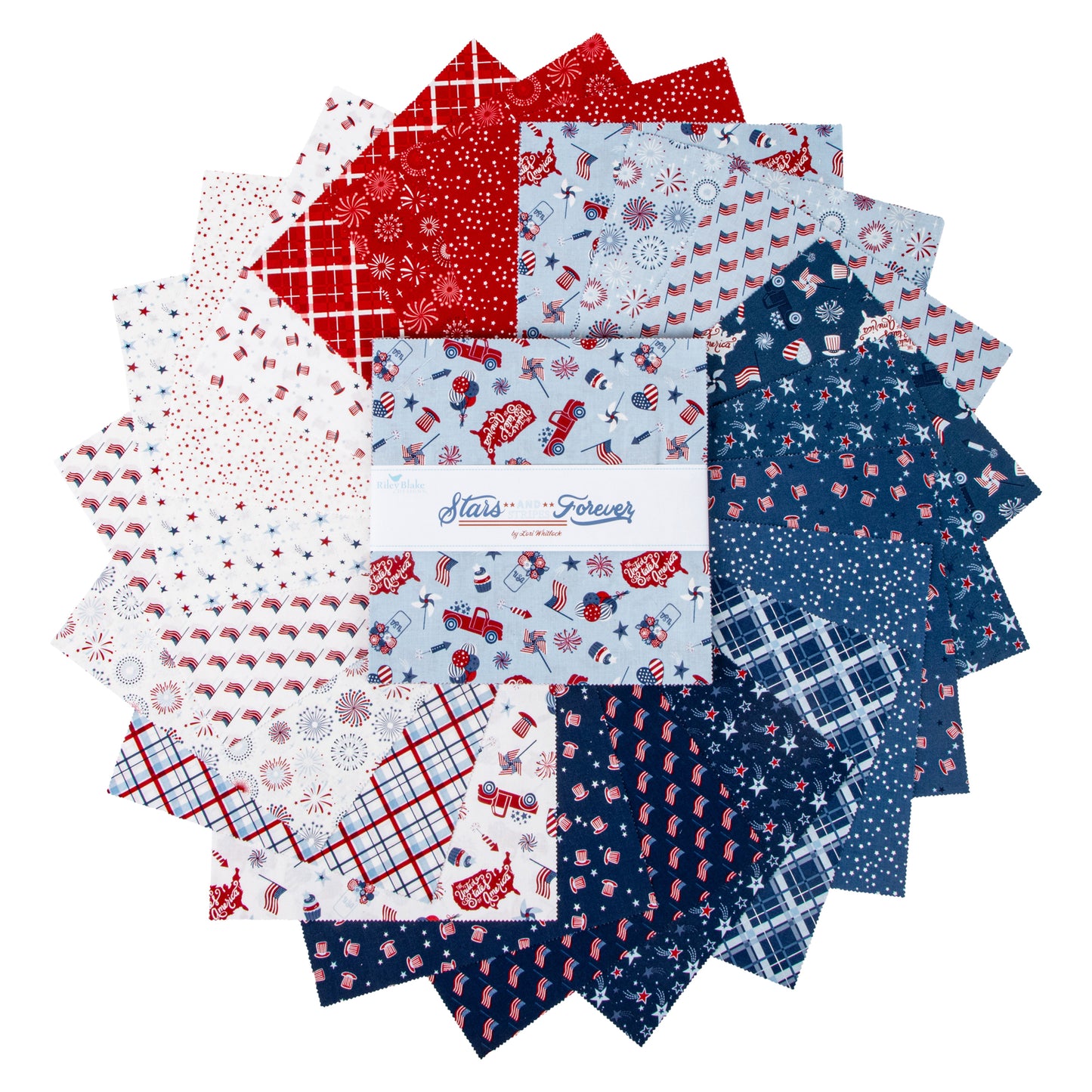 Stars and Stripes Forever 10 Inch Stacker (42 pcs) by Lori Whitlock for Riley Blake Designs