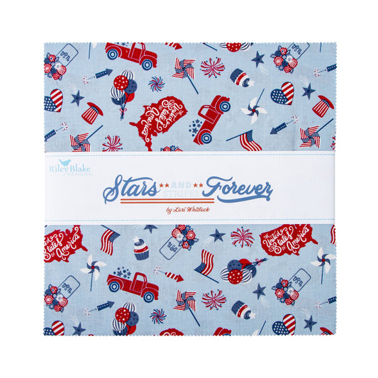 Stars and Stripes Forever 10 Inch Stacker (42 pcs) by Lori Whitlock for Riley Blake Designs