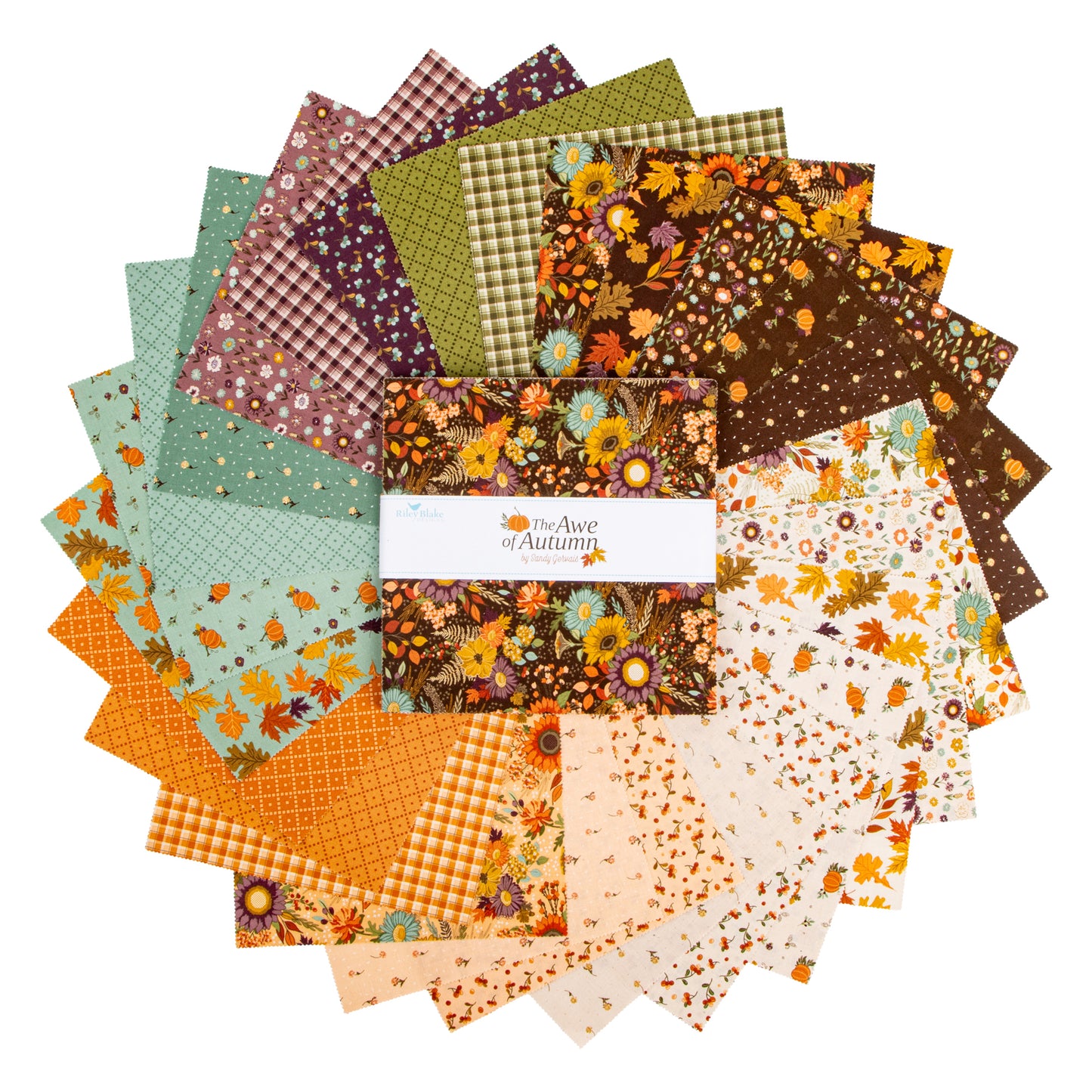 The Awe of Autumn 10 Inch Stacker (42 pcs) by Sandy Gervais for Riley Blake Designs