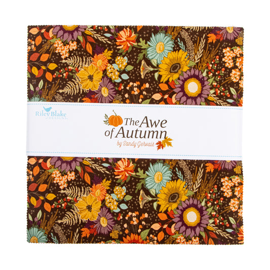 The Awe of Autumn 10 Inch Stacker (42 pcs) by Sandy Gervais for Riley Blake Designs
