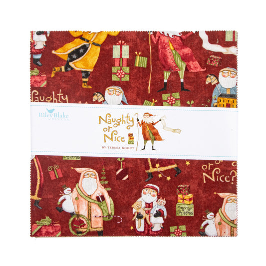 Naughty or Nice 10 Inch Stacker (42 pcs) by Teresa Kogut for Riley Blake Designs