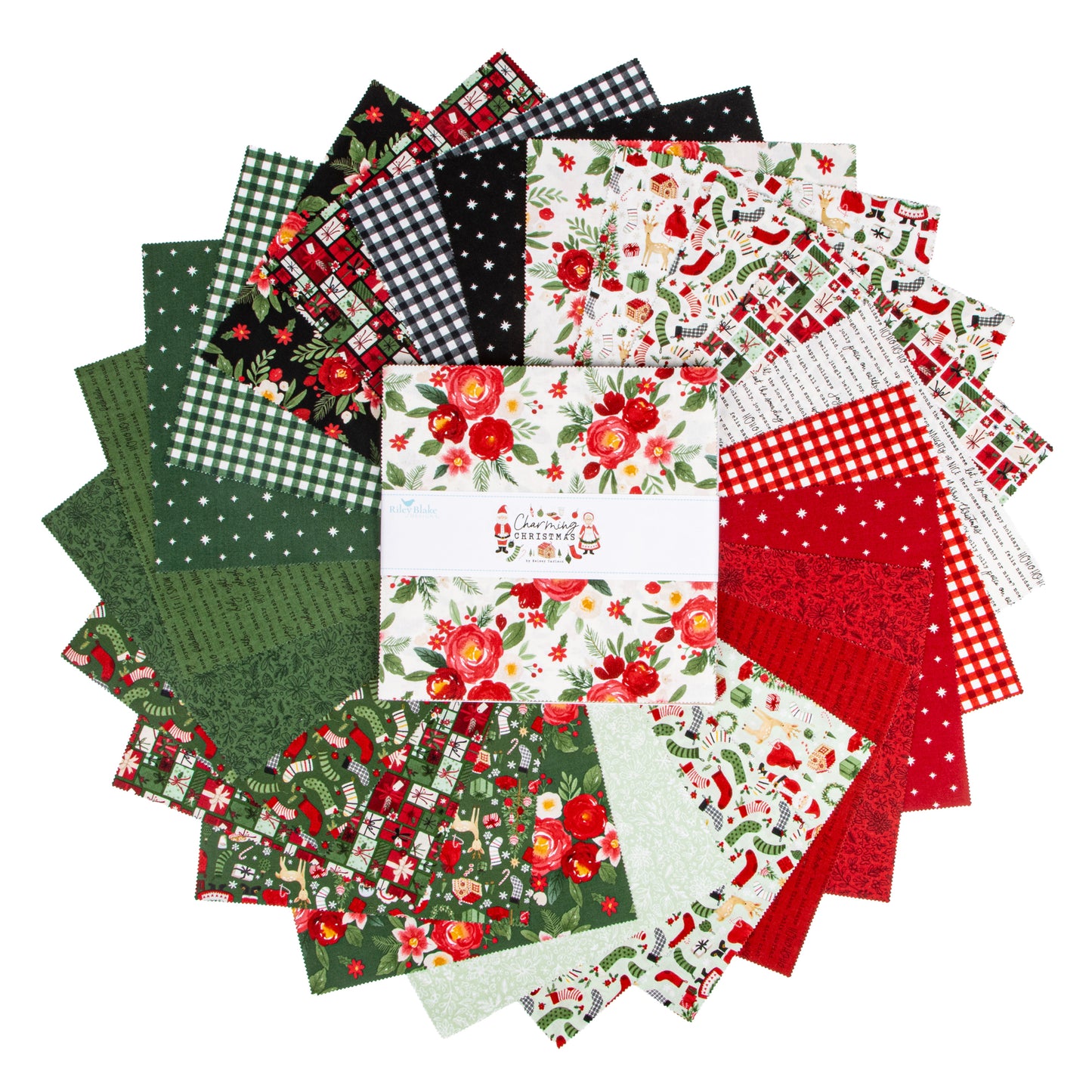 Charming Christmas 10 Inch Stacker (42 pcs) by Kelsey Carlson for Riley Blake Designs