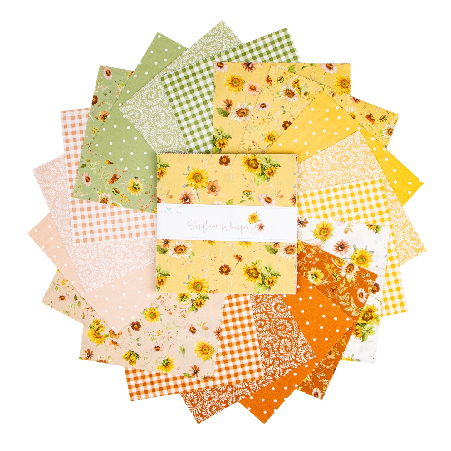Sunflower Whispers 10 Inch Stacker (42 pcs) by Lisa Audit for Riley Blake