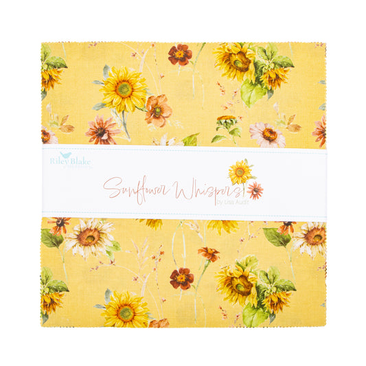 Sunflower Whispers 10 Inch Stacker (42 pcs) by Lisa Audit for Riley Blake