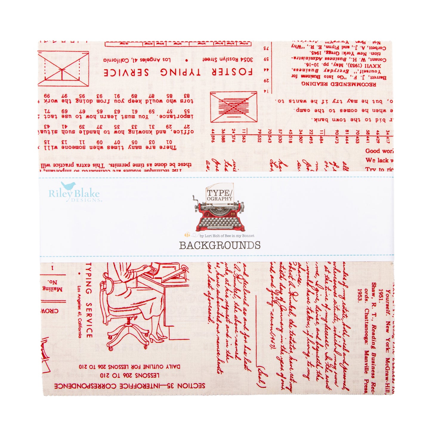 TYPE/ography Backgrounds 10 Inch Stacker (42 pieces) by Lori Holt for Riley Blake Designs (10-16850B-42)