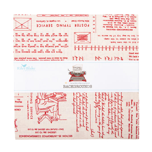 TYPE/ography Backgrounds 10 Inch Stacker (42 pieces) by Lori Holt for Riley Blake Designs (10-16850B-42)