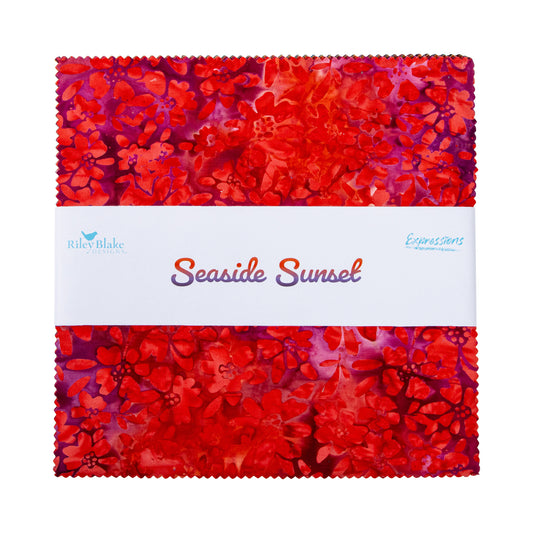 Seaside Sunset Expressions Batiks 10 Inch Stacker (42 pcs) by Riley Blake Designs