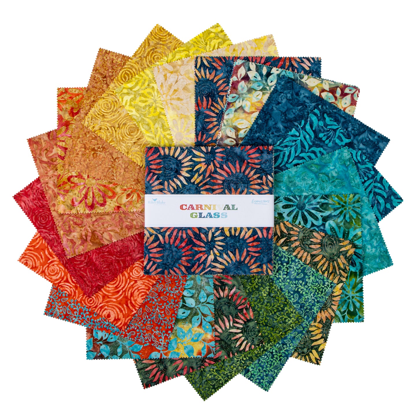 Carnival Glass Expressions Batiks 10 Inch Stacker (42 pcs) by Riley Blake Designs