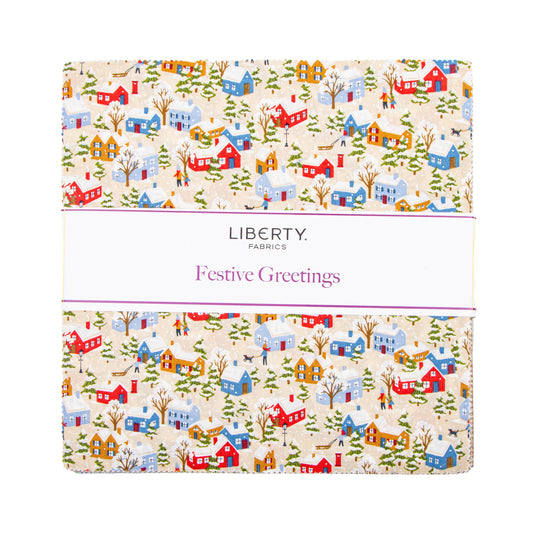 Festive Greetings 10 Inch Stacker (42 pieces) by Liberty Fabrics for Riley Blake Designs (10-LFESGREET-42)