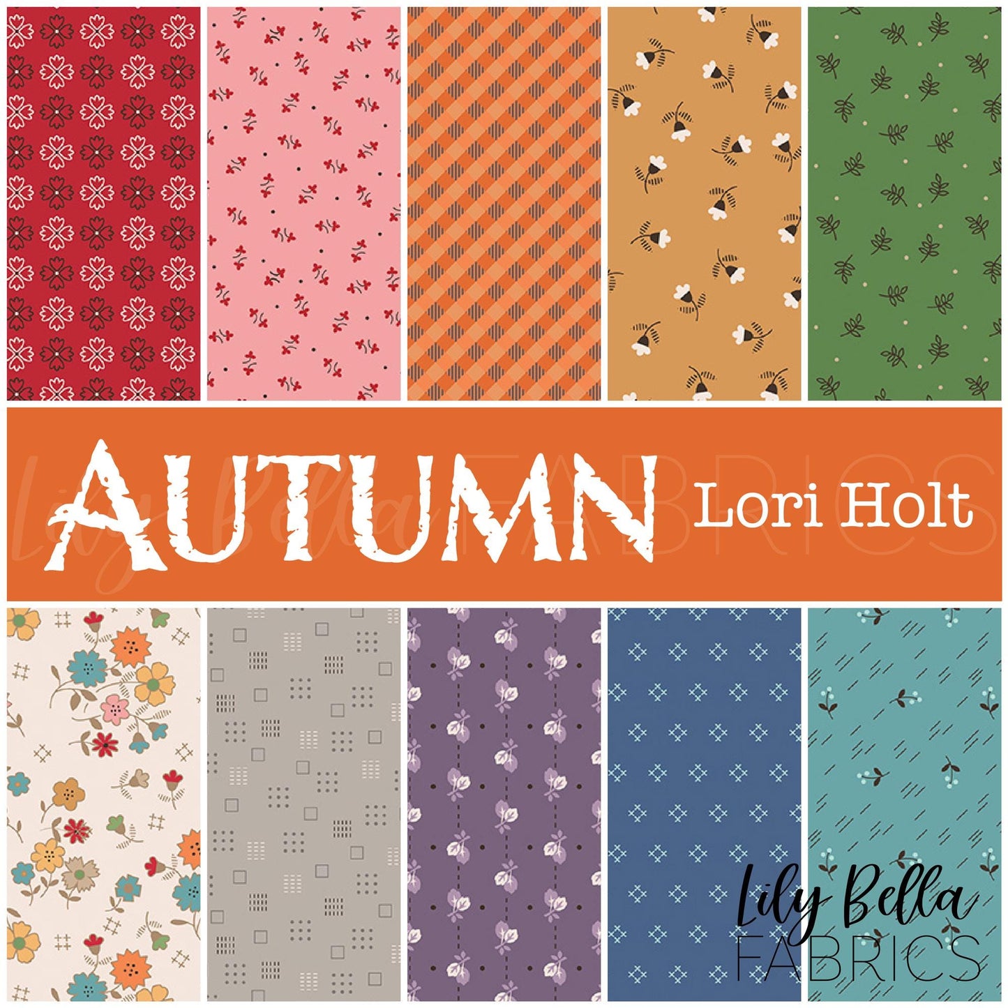 Autumn Fat Quarter Bundle (10 pcs) by Lori Holt for Riley Blake