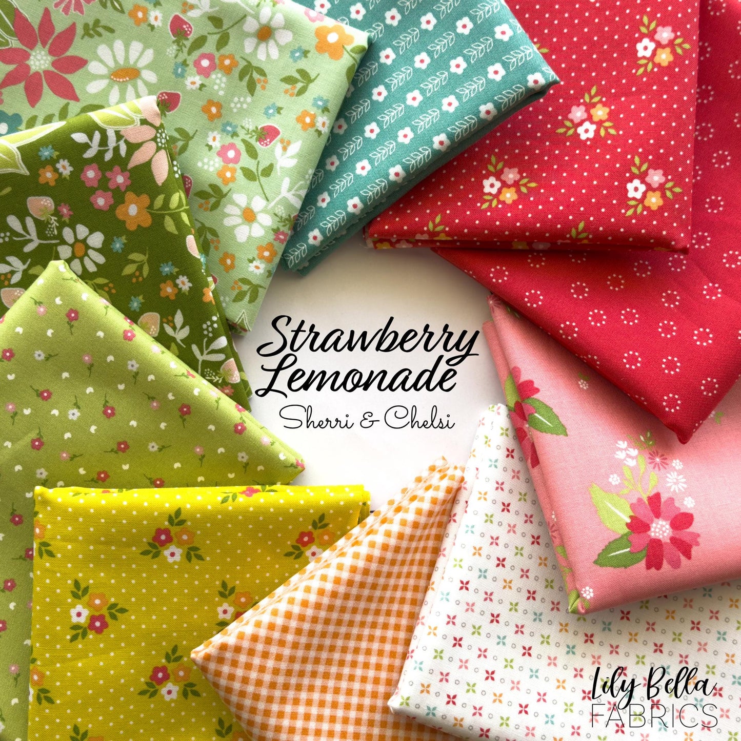 Strawberry Lemonade Fat Quarter Bundle (10 pcs) by Sherri and Chelsi for Moda