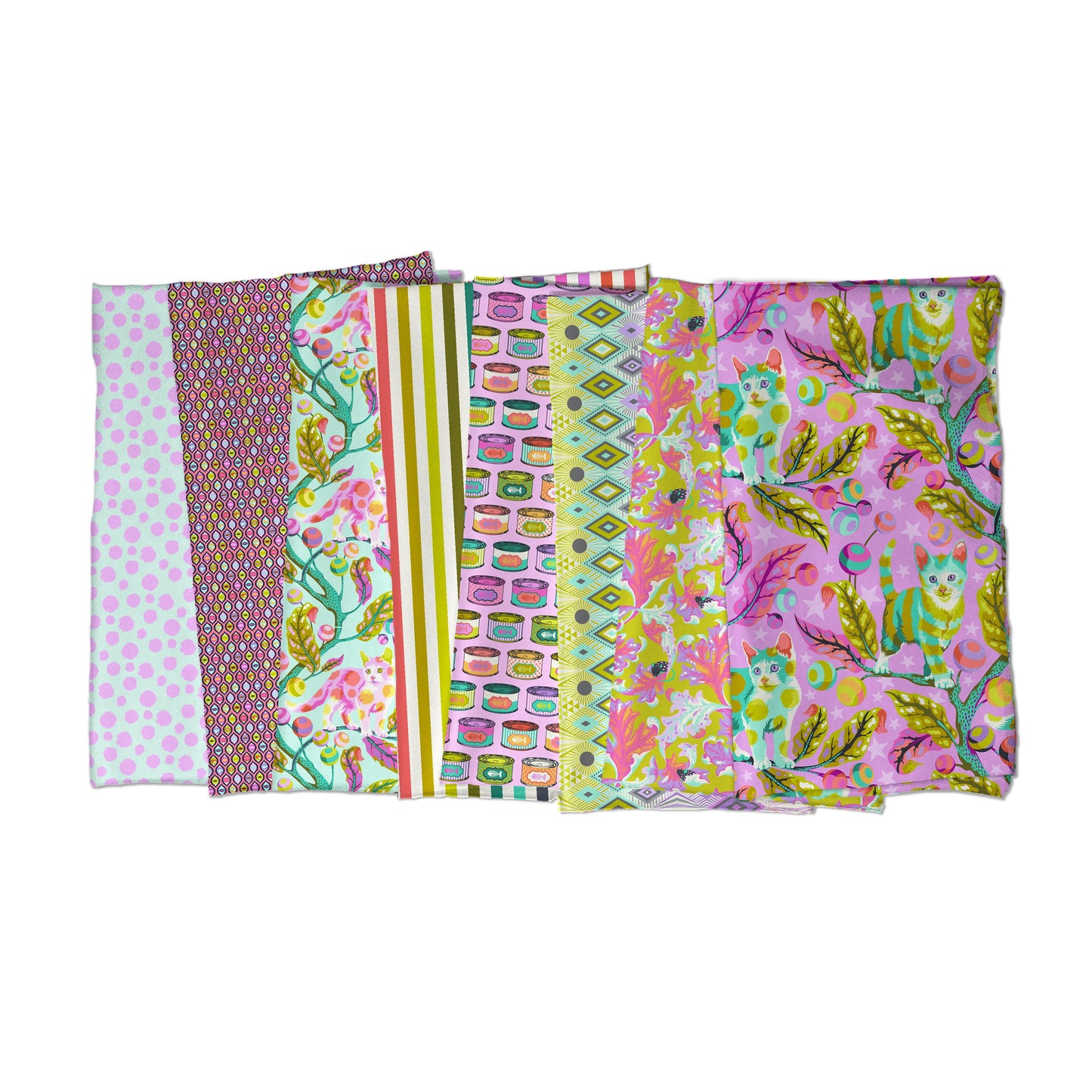 Tabby Road Déjà Vu Fat Quarter Bundle (8 pcs) by Tula Pink for FreeSpirit