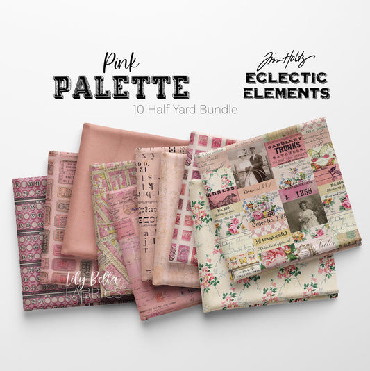 Eclectic Elements Palette: Pink Half Yard Bundle (10 pcs) by Tim Holtz for FreeSpirit