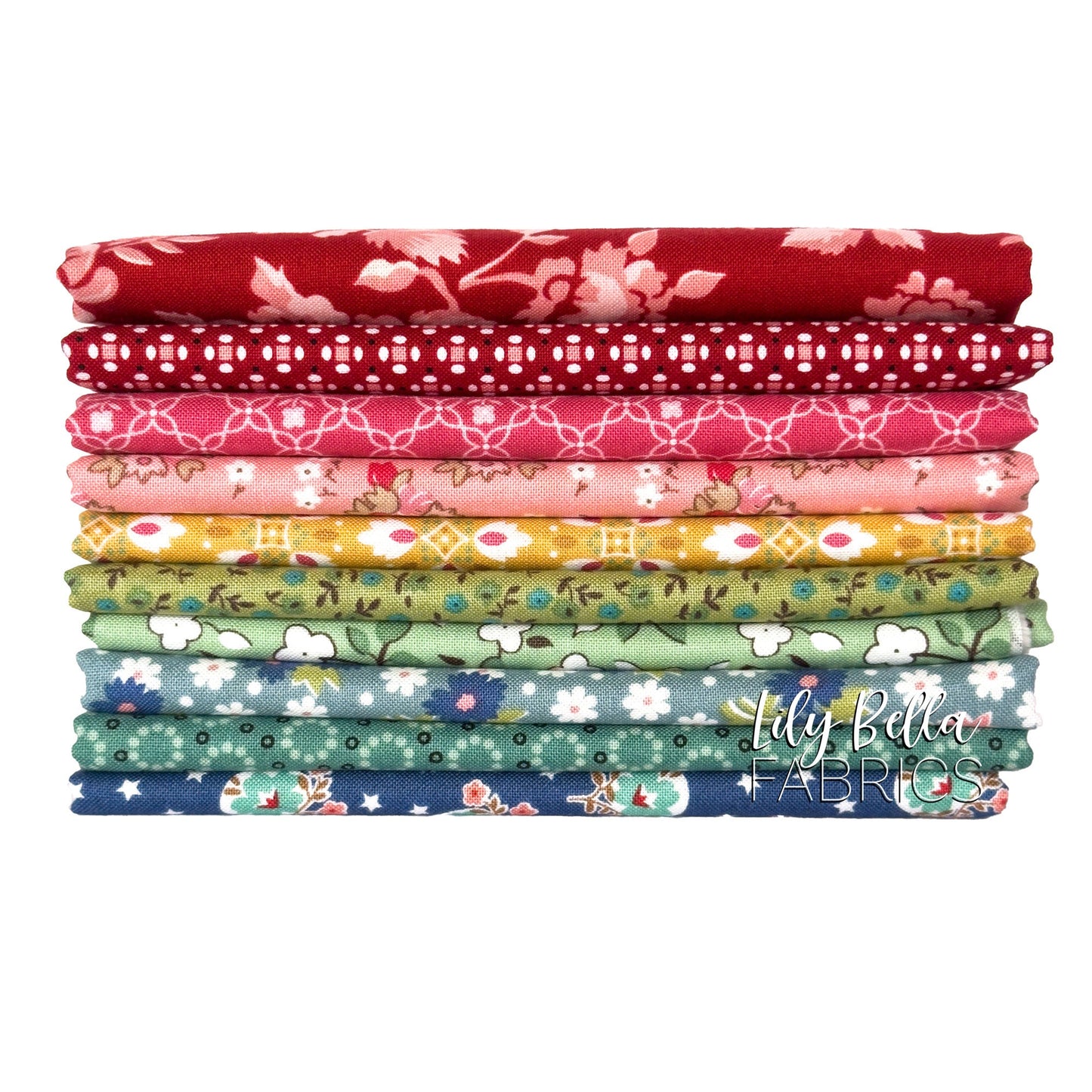 Home Town Fat Quarter Bundle (10 pcs) by Lori Holt for Riley Blake