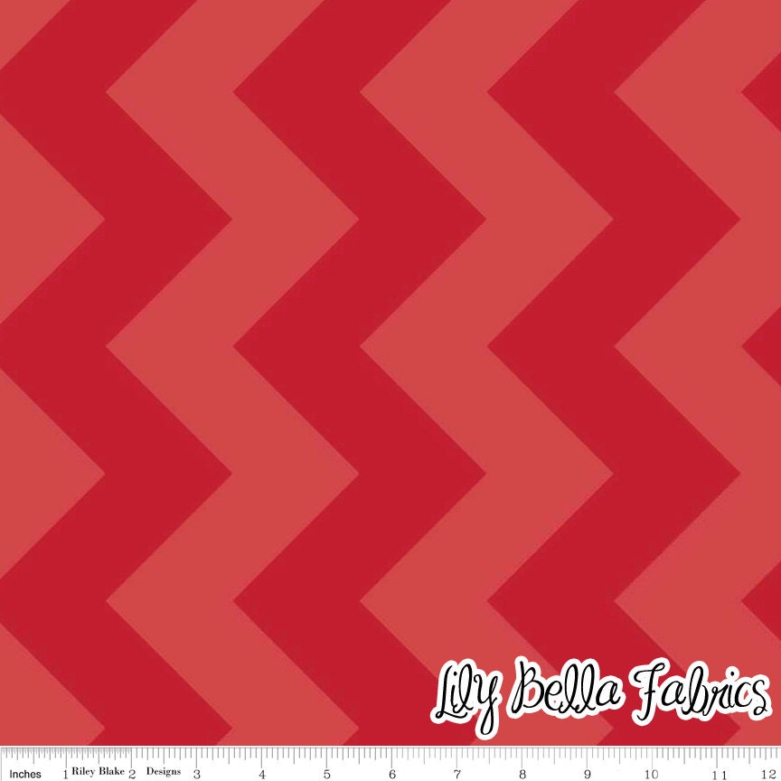 Large Chevron in Tone on Tone Red - 1/2 Yard - Chevron Cottons by The RBD Designers for Riley Blake