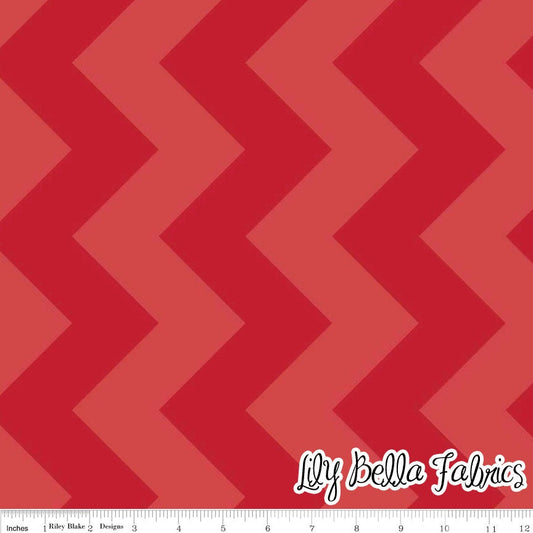 Large Chevron in Tone on Tone Red - 1/2 Yard - Chevron Cottons by The RBD Designers for Riley Blake