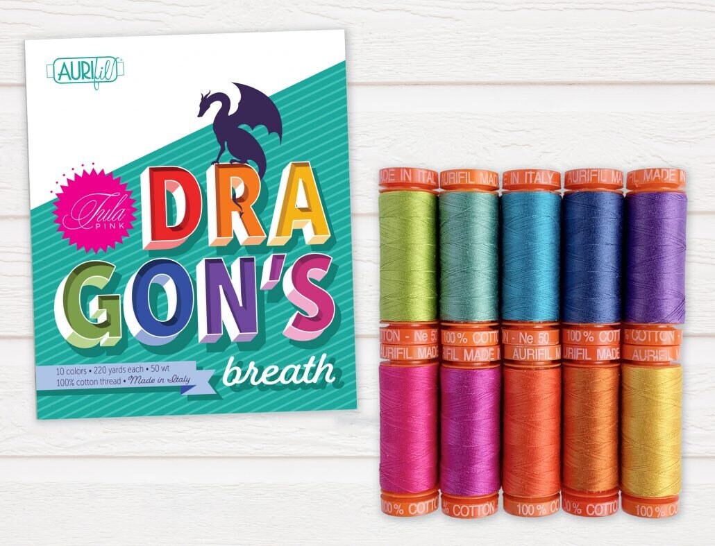 Dragon's Breath Thread (10 small spools, 50WT) by Tula Pink for Aurifil