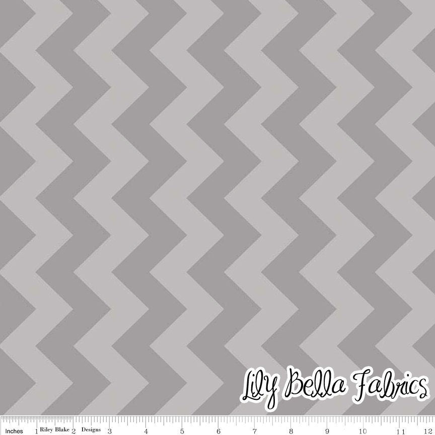 Medium Chevron in Tone on Tone Gray - 1/2 Yard - Chevron Cottons by The RBD Designers for Riley Blake