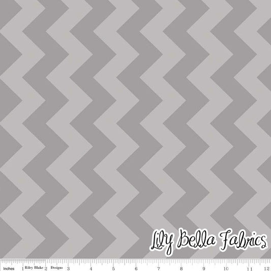 Medium Chevron in Tone on Tone Gray - 1/2 Yard - Chevron Cottons by The RBD Designers for Riley Blake